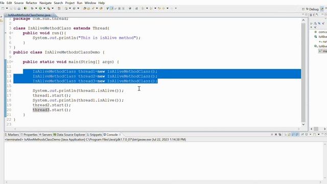 isAlive method || Example смотреть онлайн