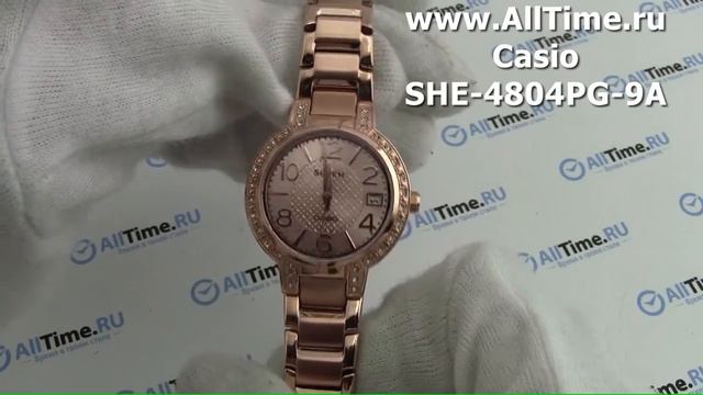 Обзор. Женские наручные часы Casio SHE-4804PG-9A смотреть онлайн