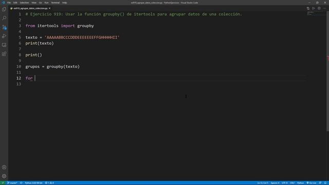 Python - Ejercicio 919: Usar la Función groupby() de itertools para Agrupar Datos de una Colección смотреть онлайн