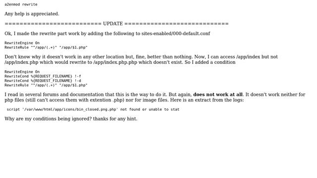 DevOps & SysAdmins: Apache2 Cannot make work simple mod_rewrite rule смотреть онлайн