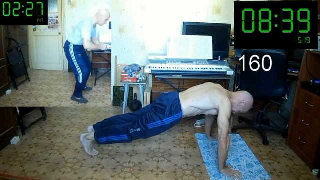 268 Отжиманий из 8 сетов: 51,51,41, 31,31,21,21,21. 356 приседаний нонстопом смотреть онлайн