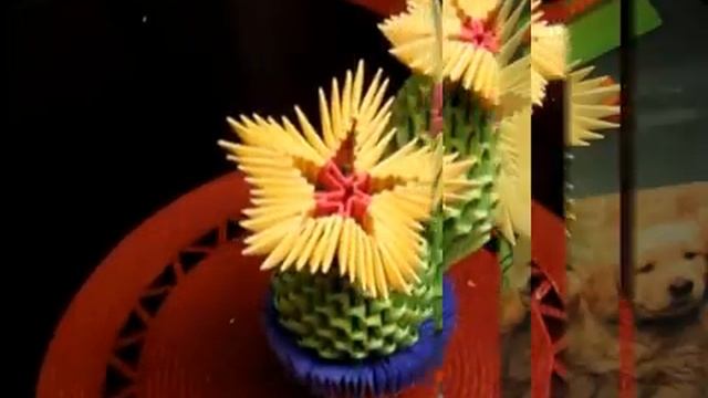 3D origami-blooming cactus/ кактус смотреть онлайн