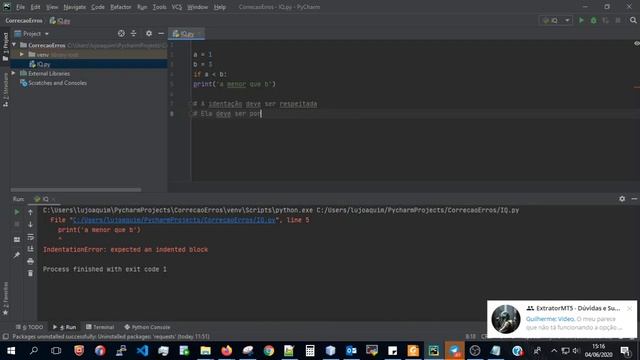 IndentationError expected an indented block IQ option смотреть онлайн