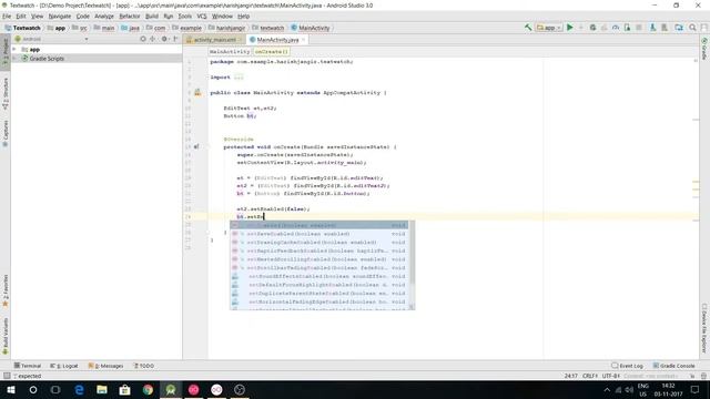 Android Studio how to use Text Watcher or disable button смотреть онлайн