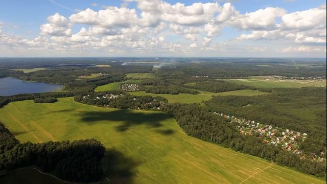 Пушкино. Учинское водохранилище. Фото с птичьего полета. смотреть онлайн