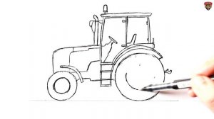 How to draw a Tractor step by step