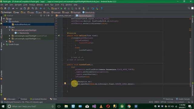 Flash Light Example Android Studio in Urdu || Toast || Camera Permission || Turn On/Off Flash Light смотреть онлайн
