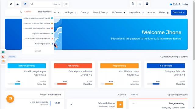 Education Bootstrap Dashboard Admin Template with RTL Light Theme смотреть онлайн