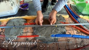 Установка маяков на утеплитель / Теплый водяной пол своими руками / Серия 78