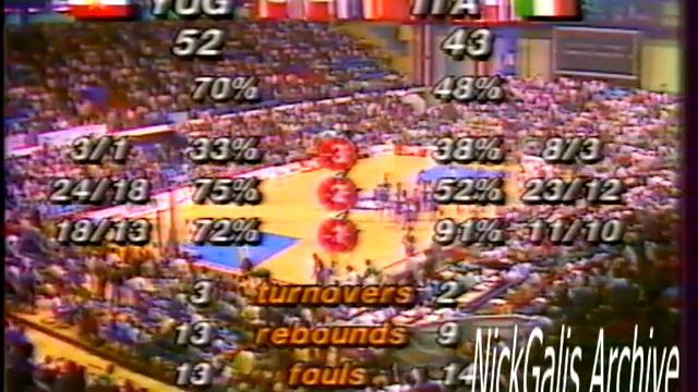 EUROBASKET'89 SEMIFINAL: YUGOSLAVIA-ITALY 97-80 (ΕΡΤ, 24/6/89) смотреть онлайн