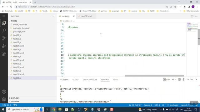 Povezava klienta, node.js strežnika ter esp32 modula prek vtičnika - "websocket" 09 смотреть онлайн