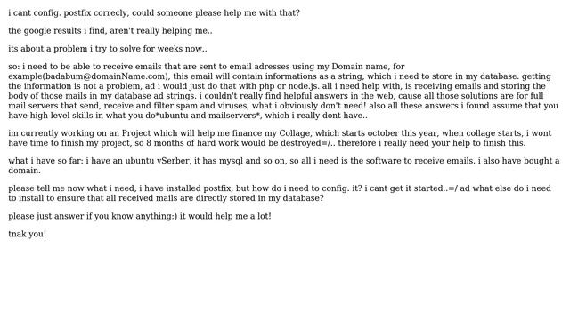 Ubuntu: Install postfix and store all incoming mails in MySQL DB смотреть онлайн