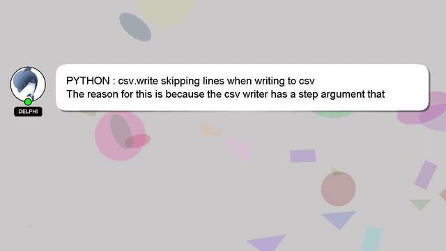 PYTHON : csv.write skipping lines when writing to csv смотреть онлайн