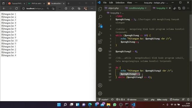 Tutorial PHP 8 Untuk SMK / Pemula | Bagian 6 | Perulangan (while, do...while, for, foreach) Pada PH смотреть онлайн