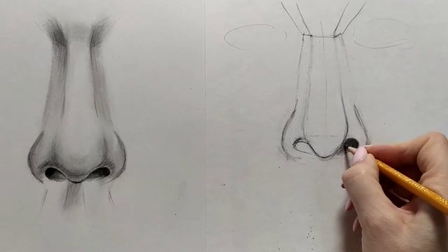 Как нарисовать нос. смотреть онлайн
