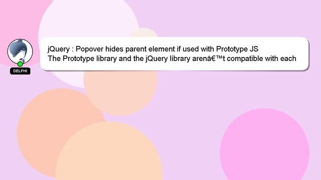 jQuery : Popover hides parent element if used with Prototype JS смотреть онлайн