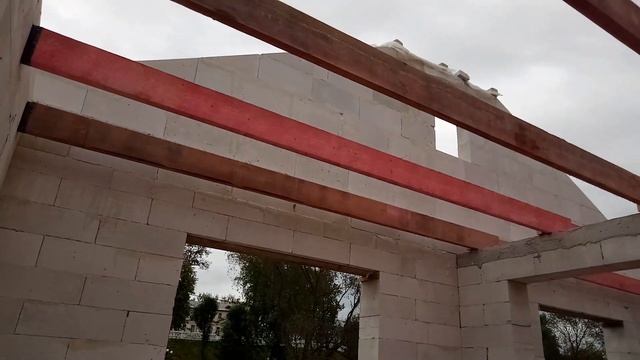 монтаж балок перекрытия двухскатной кровли смотреть онлайн