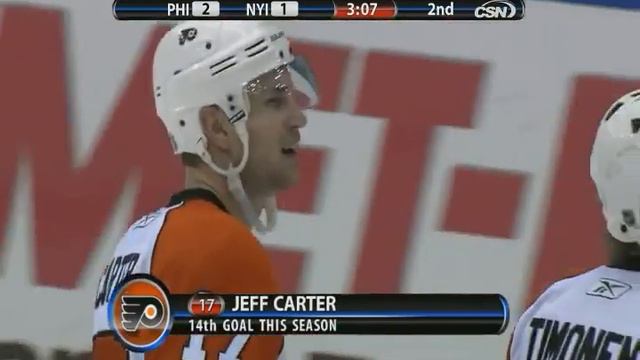 Jeff Carter scores vs Islanders - 12-27-09 смотреть онлайн