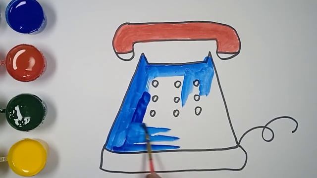 Bolalar uchun telefon chizish/Drawing a desk phone/Рисунок телефон для детей смотреть онлайн