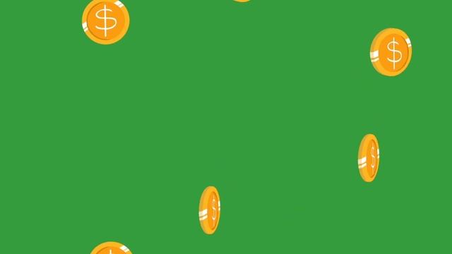 Free Cartoon Raining Coins/ Falling coins(with sound) | 有聲錢雨綠幕 | 掉落的錢幣綠幕 смотреть онлайн