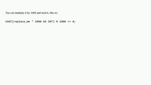 How to check if the thousandth decimal place isn't 0 смотреть онлайн