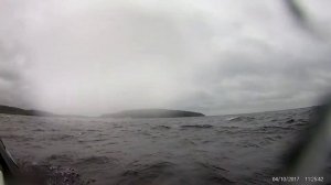 Антей 420 немного походил по волне 2 с небольшим метра 4 октября на севере Ладоги