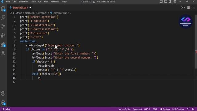 Practice Python : Basic Exercises for Beginners # 021 - Small calculator смотреть онлайн
