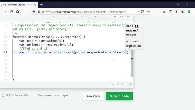Day 5 Template Literals HackerRank JavaScript смотреть онлайн