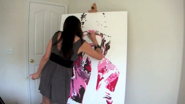 "Summer" Pop Art Style painting in Fast Motion by Artist AlSu