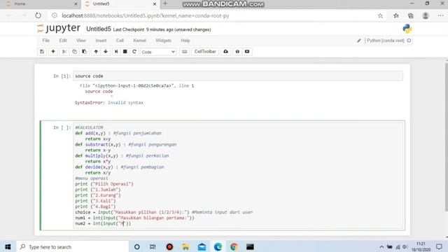 Input Output pada Python | Cara menggunakan Kalkulator pada Jupyter Notebook смотреть онлайн