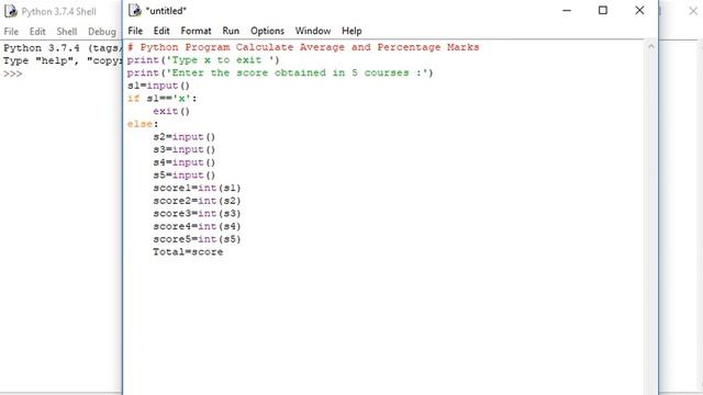 Python Program Calculate Average and Percentage Marks смотреть онлайн