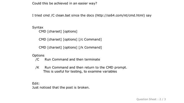 Windows : Out of a git console: how do I execute a batch file and then return to git console? смотреть онлайн