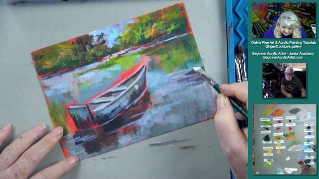 How to Paint a Boat and Cattails in Autumn in Acrylics with Ginger Cook смотреть онлайн
