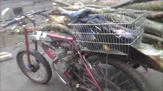Велосипед с боковым прицепом и мотором Д8 смотреть онлайн