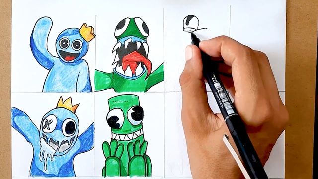 Drawing ROBLOX-Rainbow Friends OG vs Jumpscares Drawing FNF Rainbow Friends concepts - Game смотреть онлайн