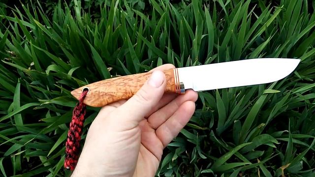 Нож сталь PGK, рукоять стабилизированая карельская берёза. смотреть онлайн