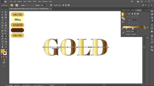 Gold Gradient Effects In Adobe Illustrator cc 2022 | Tutorial смотреть онлайн