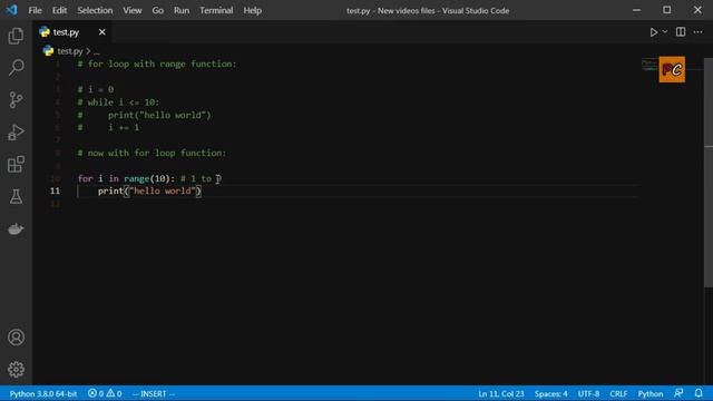 For Loops in python | Python Tutorial for (beginners) смотреть онлайн
