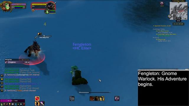 BATTLE WIZARD: WOW classic era hardcore gnome warlock part 1 смотреть онлайн