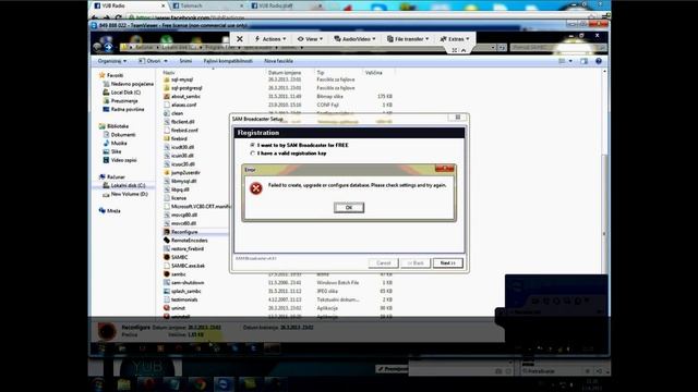 YUB - SAM Broadcaster (Error in conneecting, creating or upgrading database) смотреть онлайн