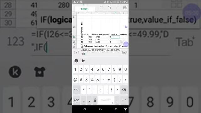 How to find Grade in Excel Part 7 (Android Spreadsheet) смотреть онлайн