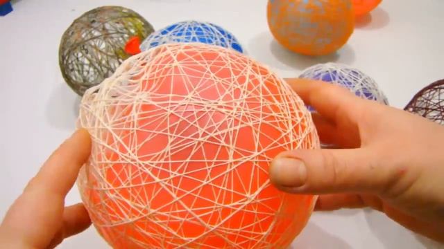 Как сделать ШАРЫ из НИТОК и клея ПРОЧНЫЕ!!! мк. Быстро и красиво! DIY смотреть онлайн