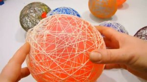 Как сделать ШАРЫ из НИТОК и клея ПРОЧНЫЕ!!! мк. Быстро и красиво! DIY