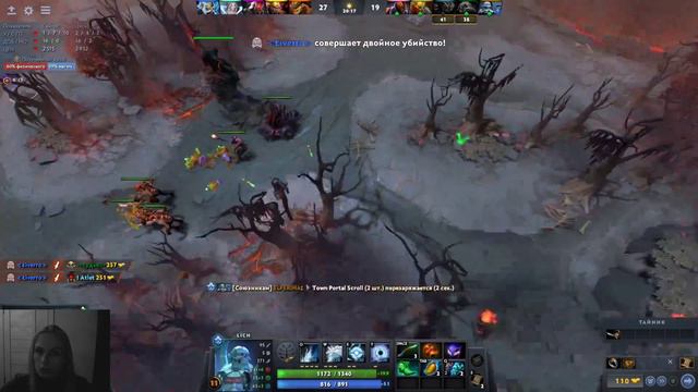 Девушка учится играть в DOTA 2. смотреть онлайн