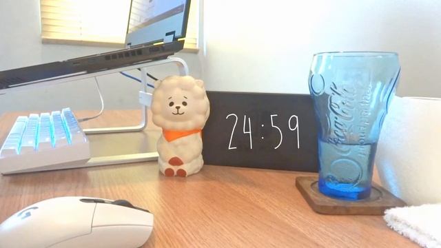 [Kalimba/Typing Sounds?] Homework with Me 1 Hour 25/5 Pomodoro смотреть онлайн