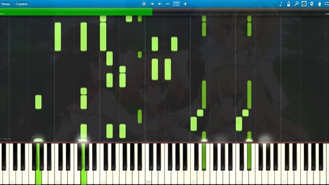 [Hidan no Aria AA] OP Bull's Eye Piano Synthesia Tutorial смотреть онлайн