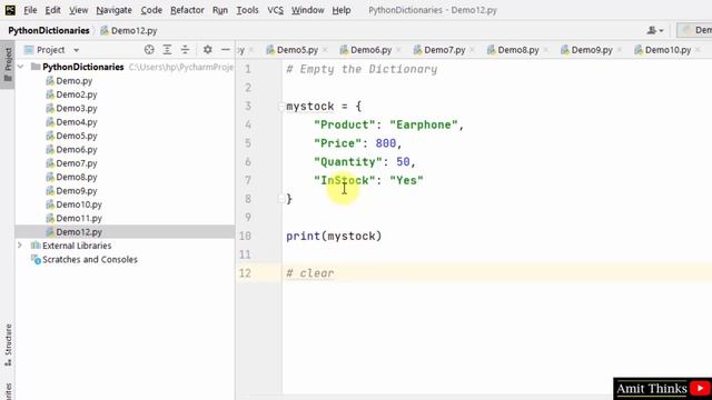 Empty the Dictionary in Python | Amit Thinks смотреть онлайн