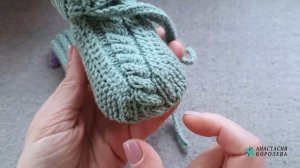Авторские пинетки на двух спицах без шва / На возраст 3-6 мес