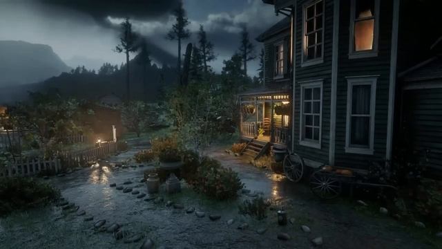 Summer Thunderstorm Near A Small Mansion With Refreshing Rain And Magical Thunder | Ambience RDR2