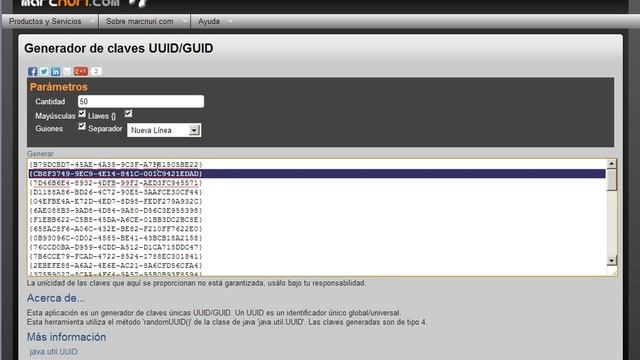 Generar claves UUID / GUID online смотреть онлайн